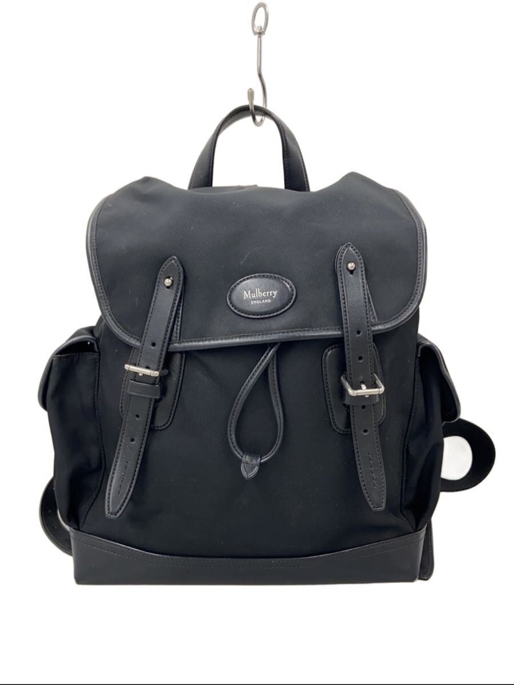 Mulberry Black Nylon Backpack with Leather Trim